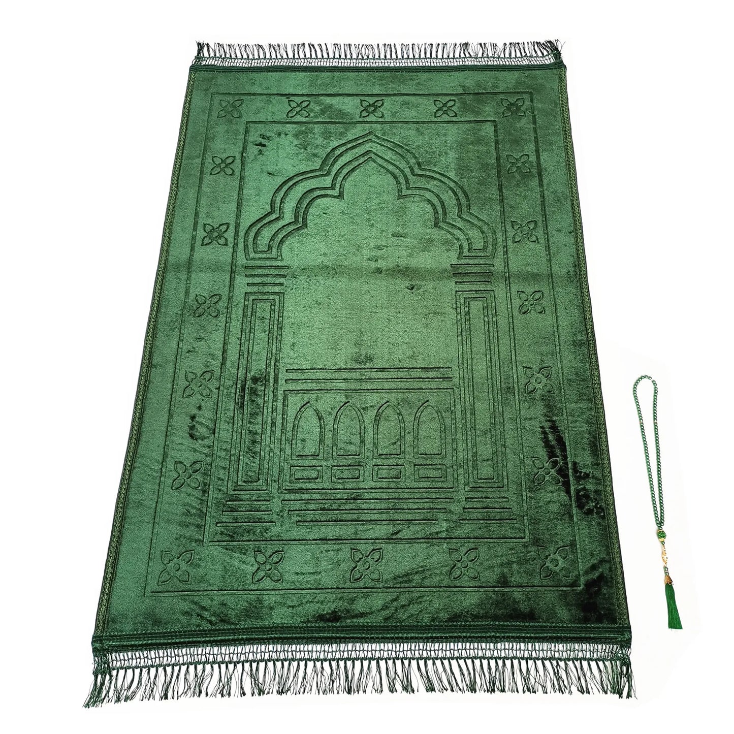 Large Thick Muslim Prayer Mat with Tasbih