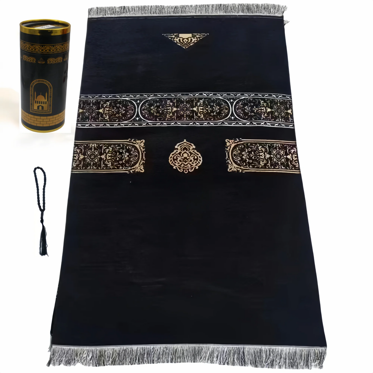 Muslim Prayer Rug & Beads Gift Set
