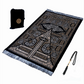 Turkish Black Chenille Muslim Prayer Rug