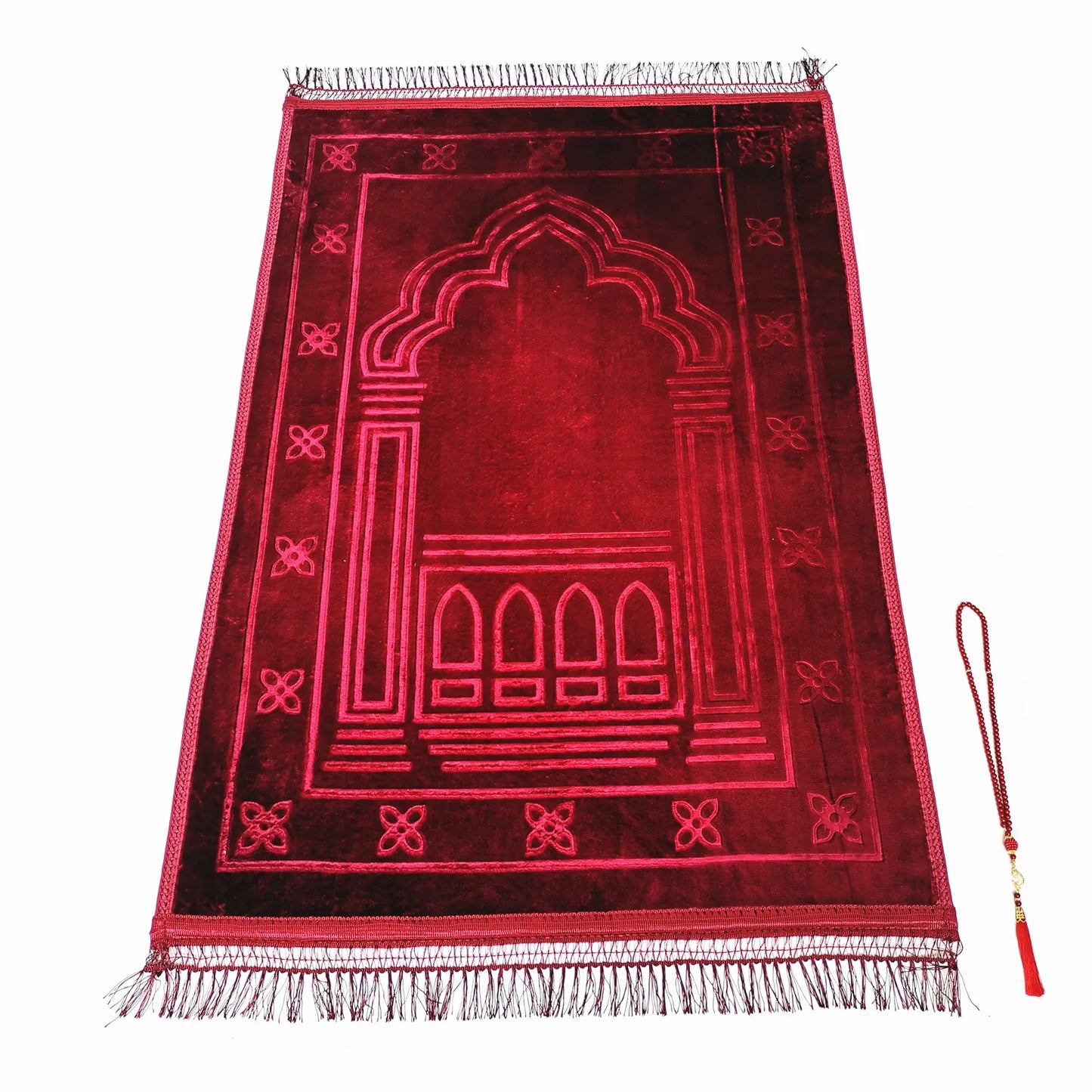 Large Thick Muslim Prayer Mat with Tasbih
