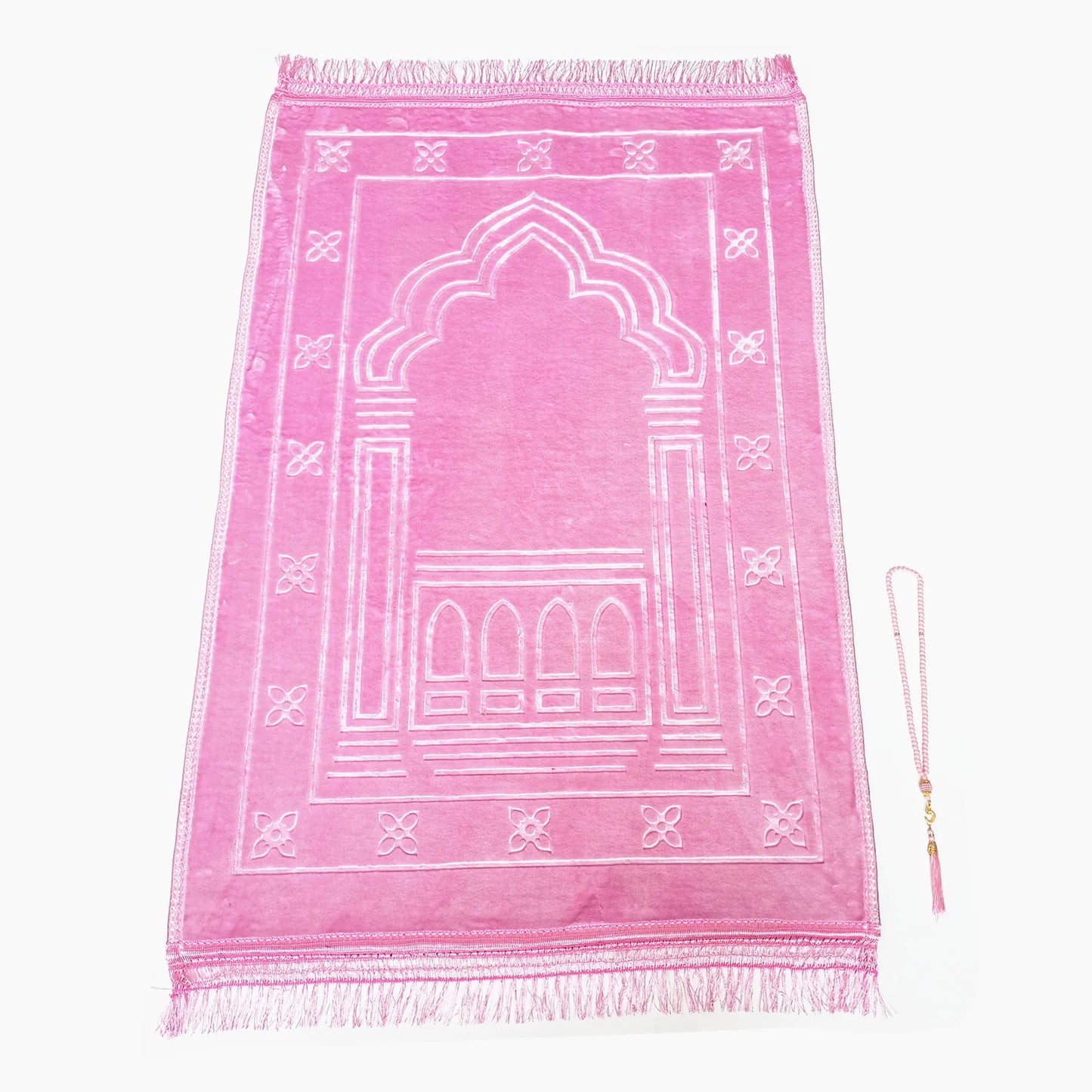 Large Thick Muslim Prayer Mat with Tasbih