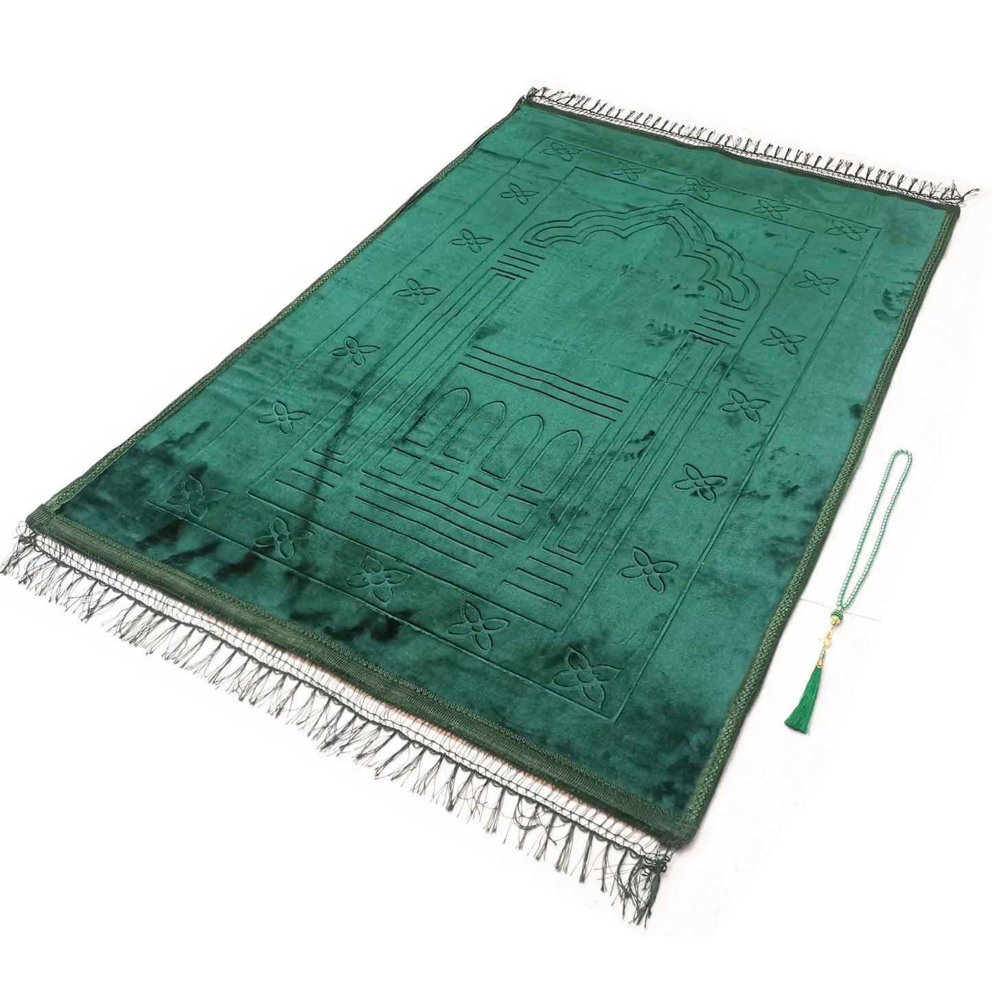 Large Thick Muslim Prayer Mat with Tasbih