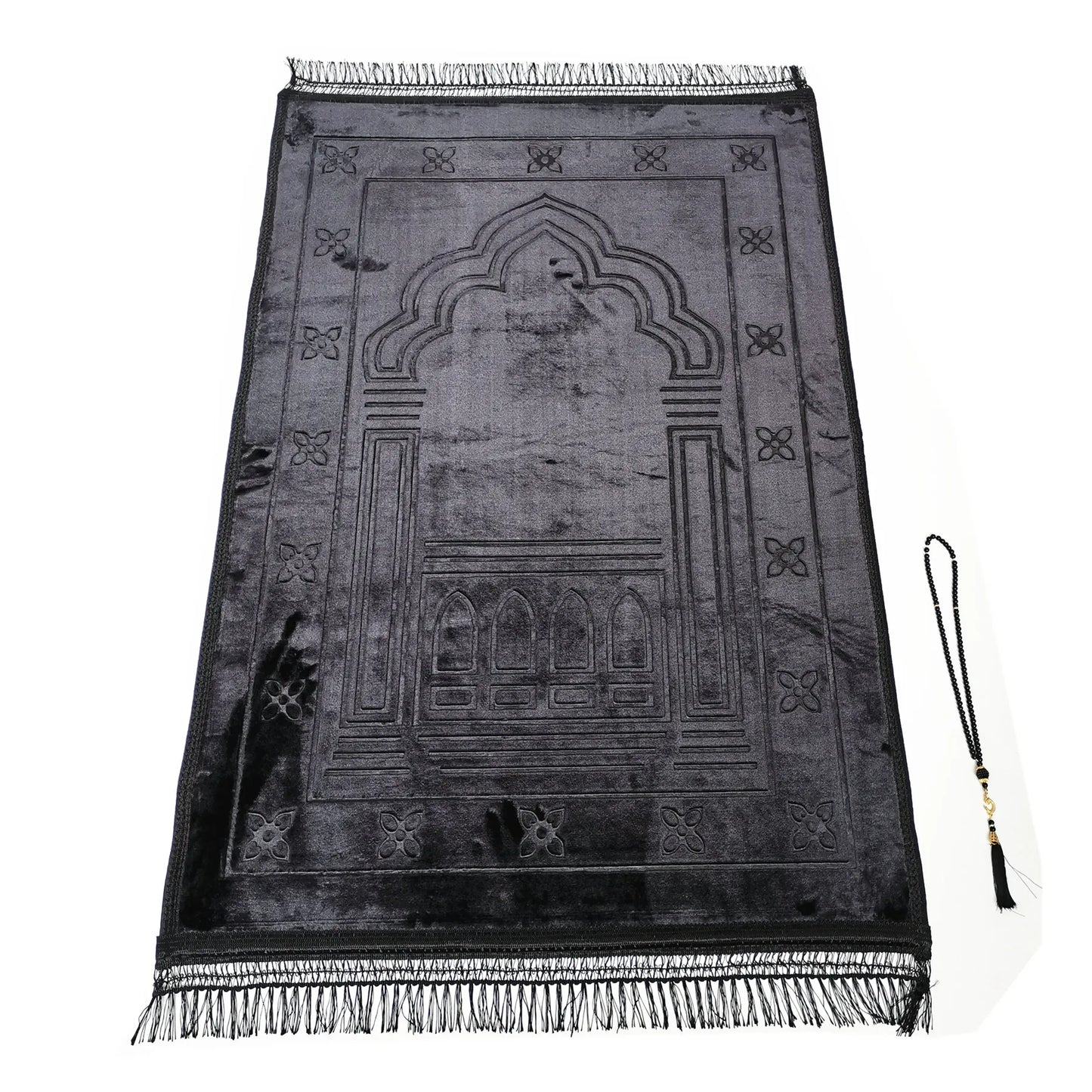 Large Thick Muslim Prayer Mat with Tasbih