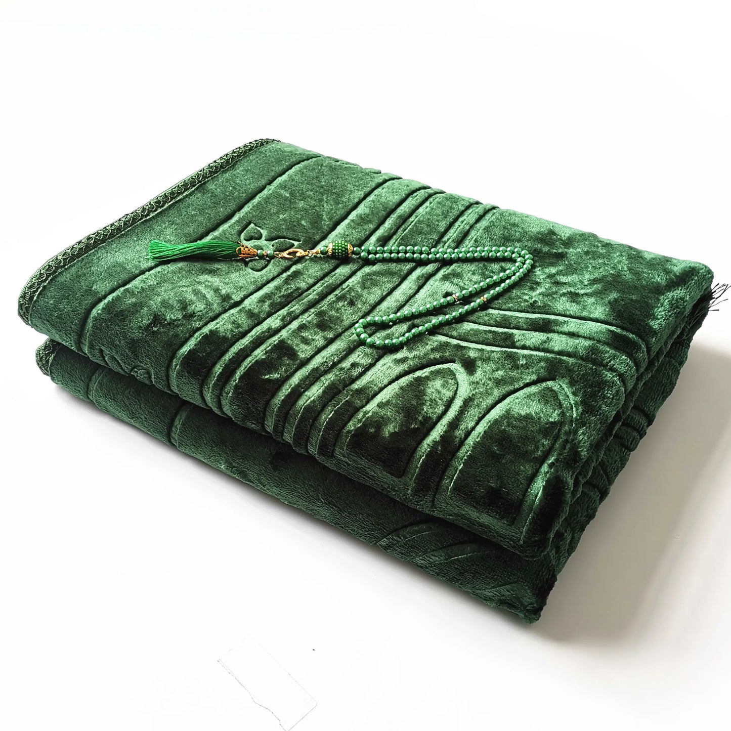 Large Thick Muslim Prayer Mat with Tasbih