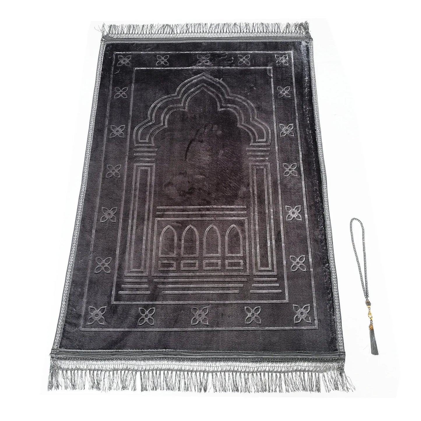 Large Thick Muslim Prayer Mat with Tasbih