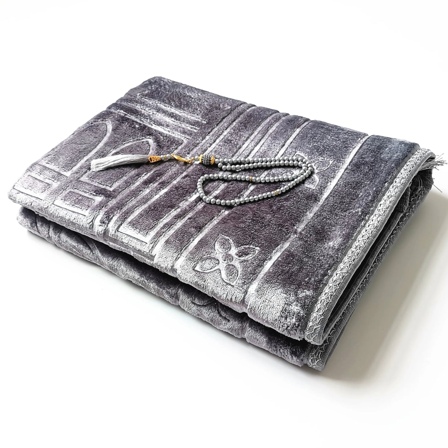 Large Thick Muslim Prayer Mat with Tasbih