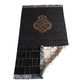 Turkish Black Chenille Muslim Prayer Rug